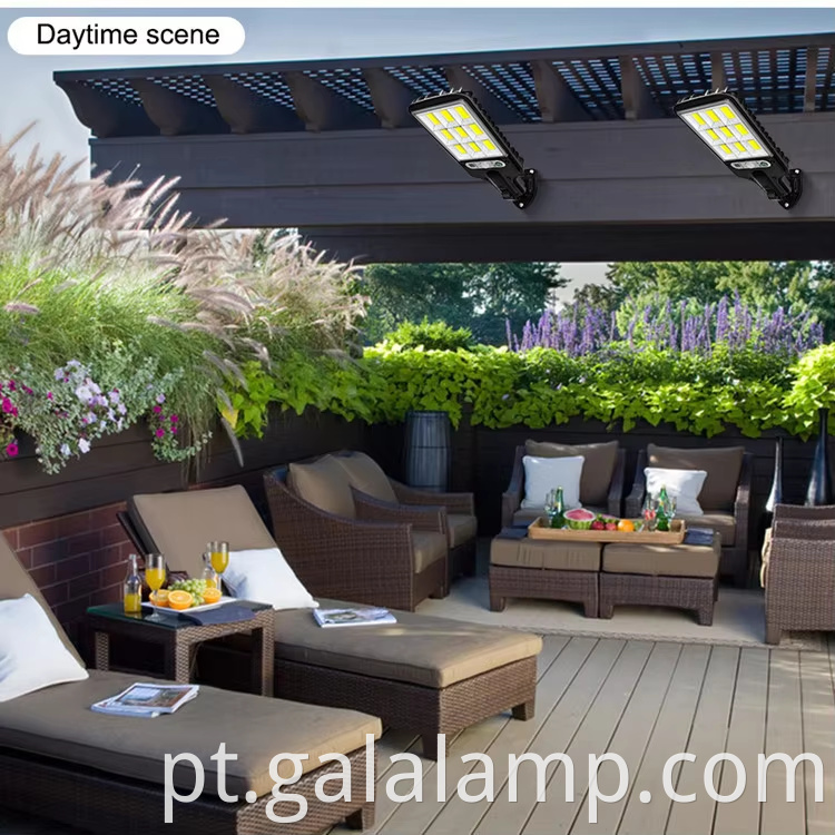 Luz do jardim solar ao ar livre com sensor de movimento e controle remoto